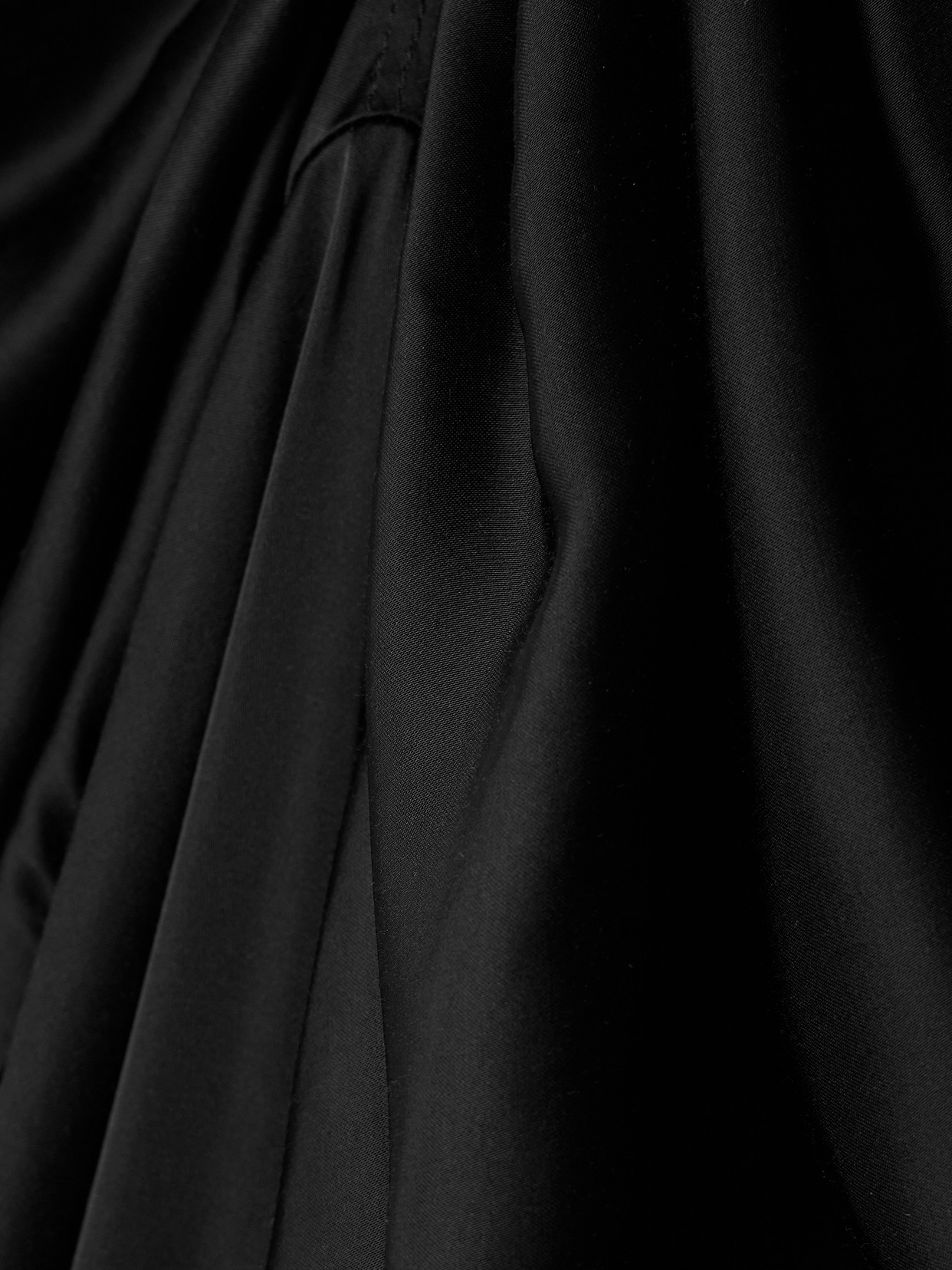 Rick Owens Claudette Cropped Draped Charmeuse Top In Black