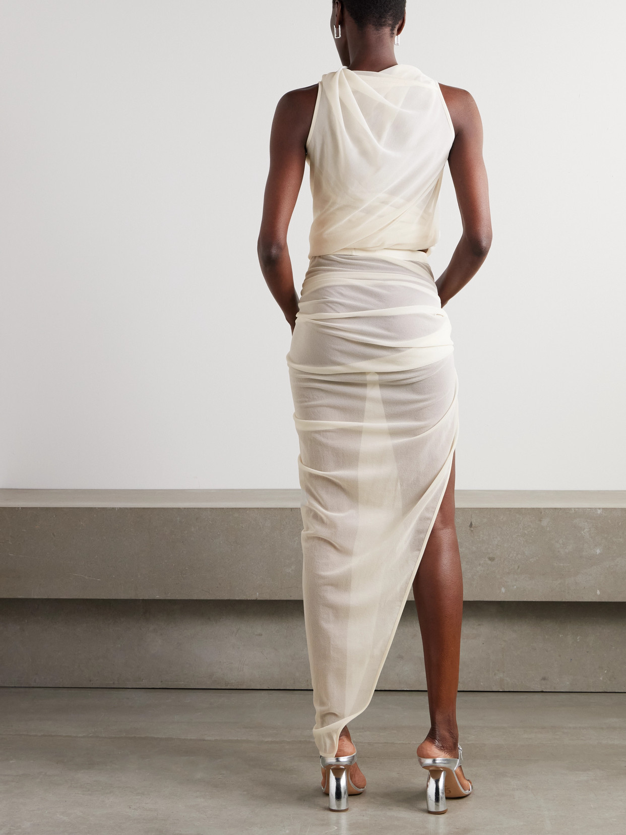Twist Edfu Asymmetric Draped Jersey Maxi