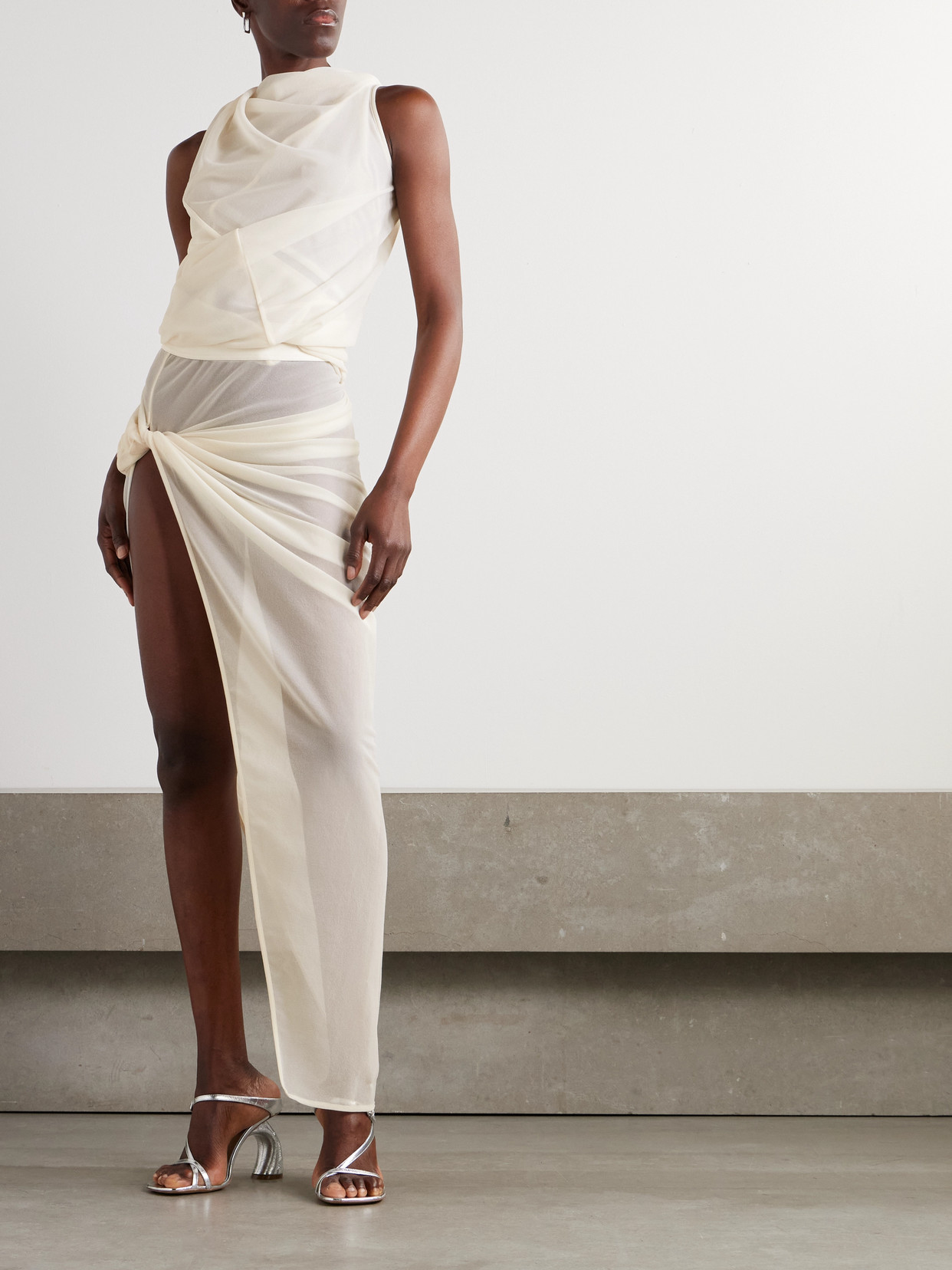 Twist Edfu Asymmetric Draped Jersey Maxi