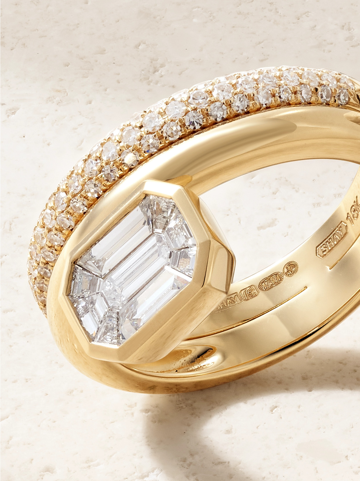 Shay Floating Bezel 18-karat Gold Diamond Ring In Gold