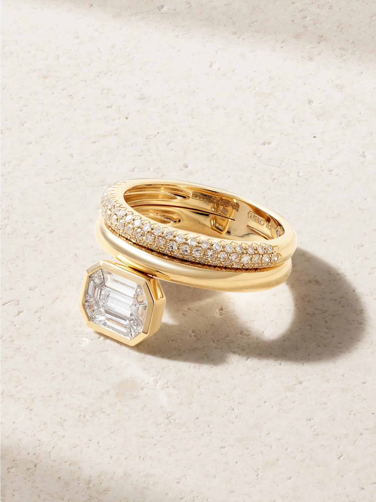 Shay Floating Bezel 18-karat Gold Diamond Ring