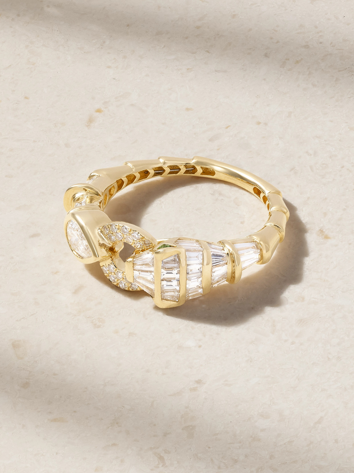 Shay Serpentine 18-karat Gold, Diamond And Garnet Ring