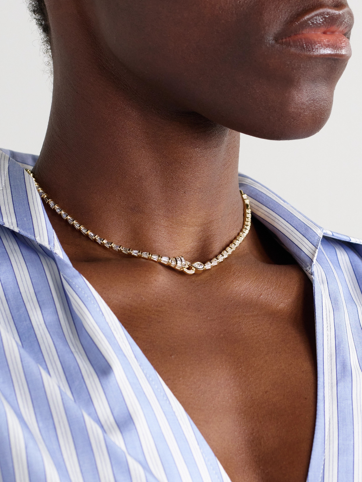 Shay Serpentine 18-karat, Diamond And Garnet Necklace In Gold
