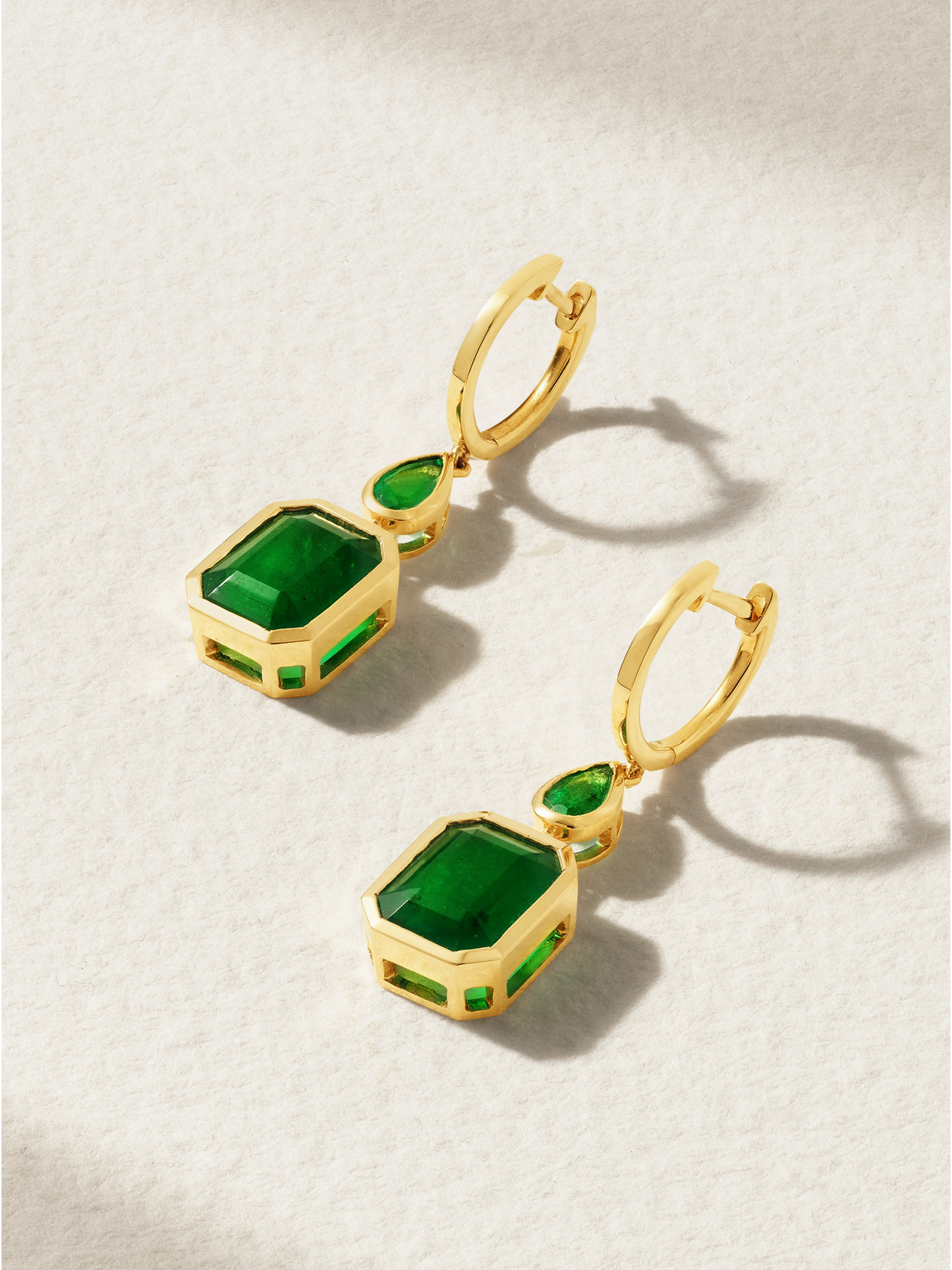 Shay 18-karat Gold Emerald Earrings In Green