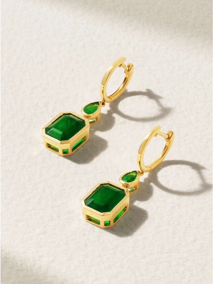 SHAY 18-karat Gold Emerald Earrings