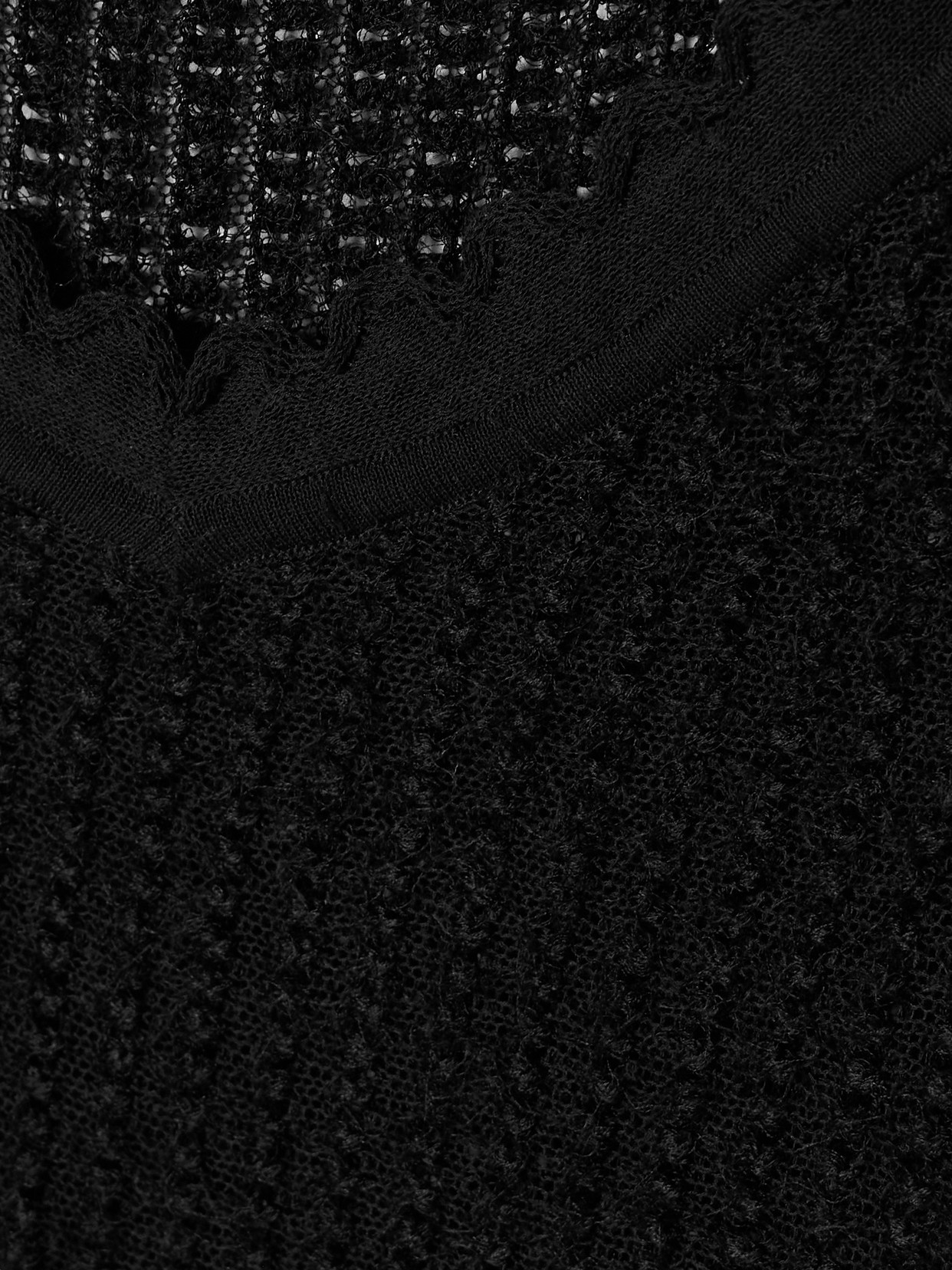 Khaite Ennio Scalloped Pointelle-knit Tank In Black