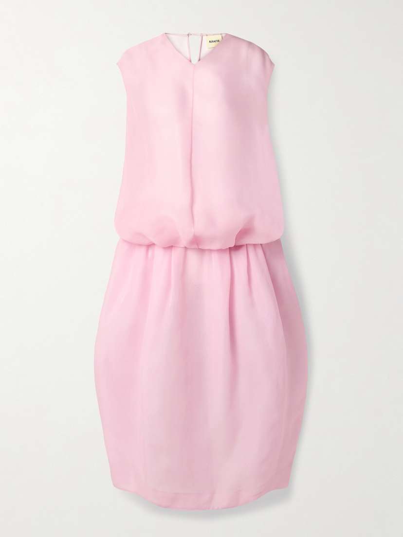 Khaite Noah Gathered Silk-organza Midi Dress