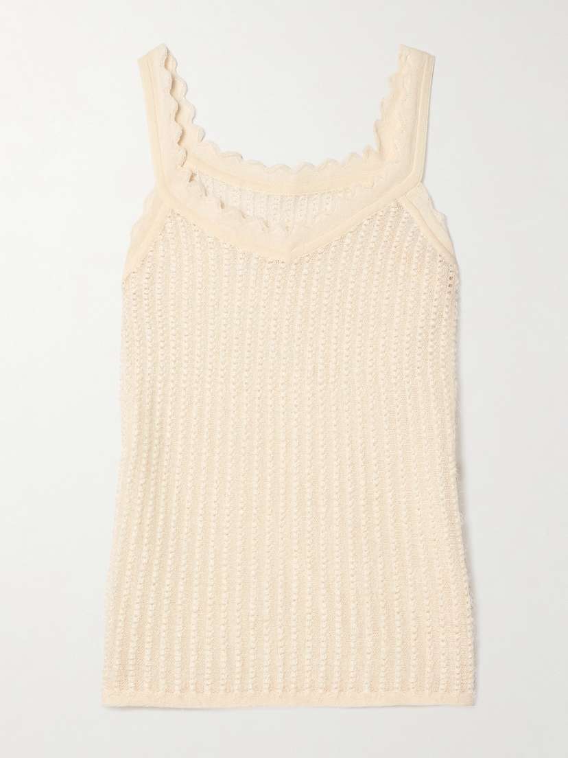 Khaite Ennio Scalloped Pointelle-knit Tank