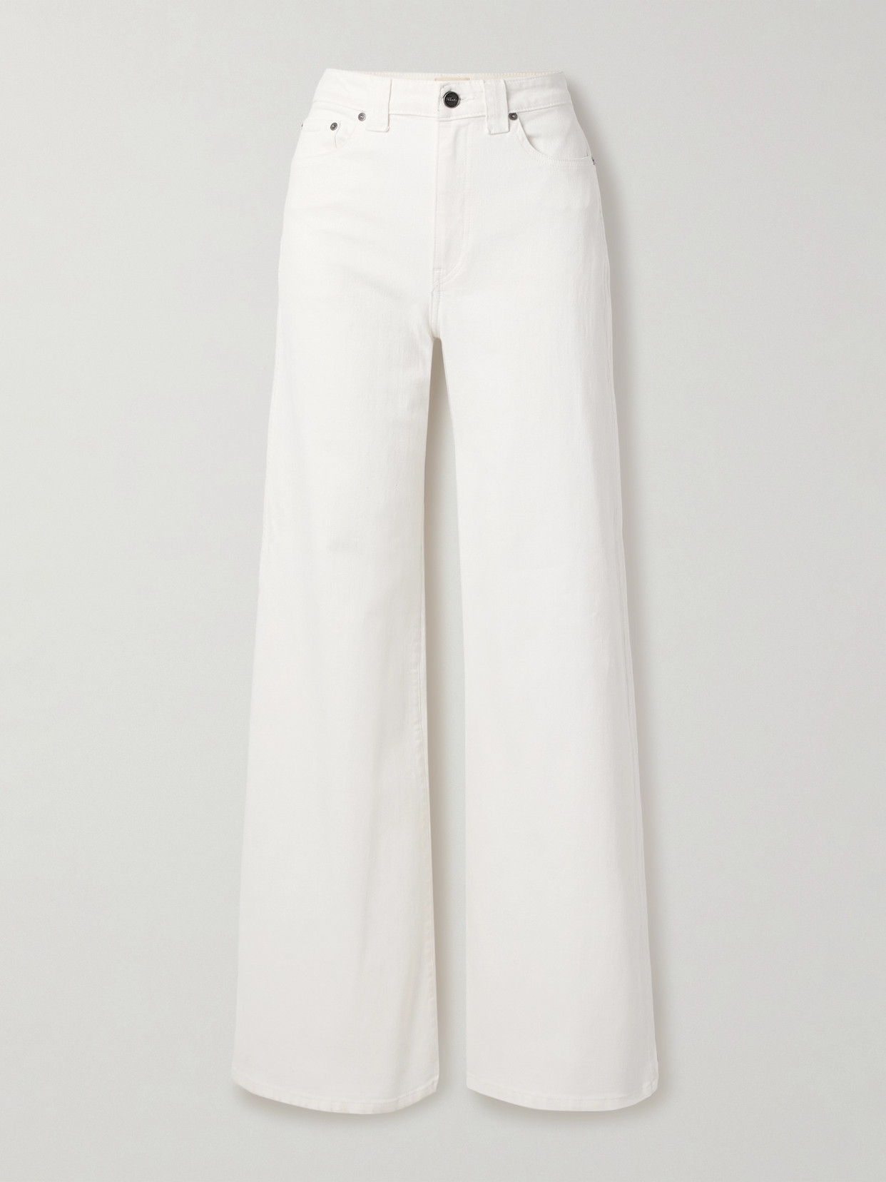 Khaite Dane High-rise Wide-leg Jeans In White