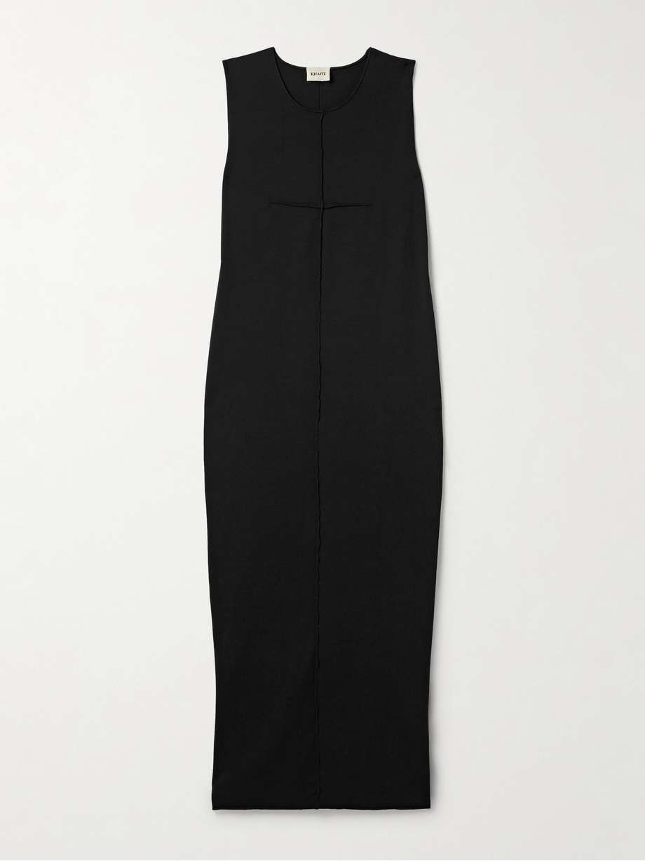 hal paneled cotton-jersey midi dress