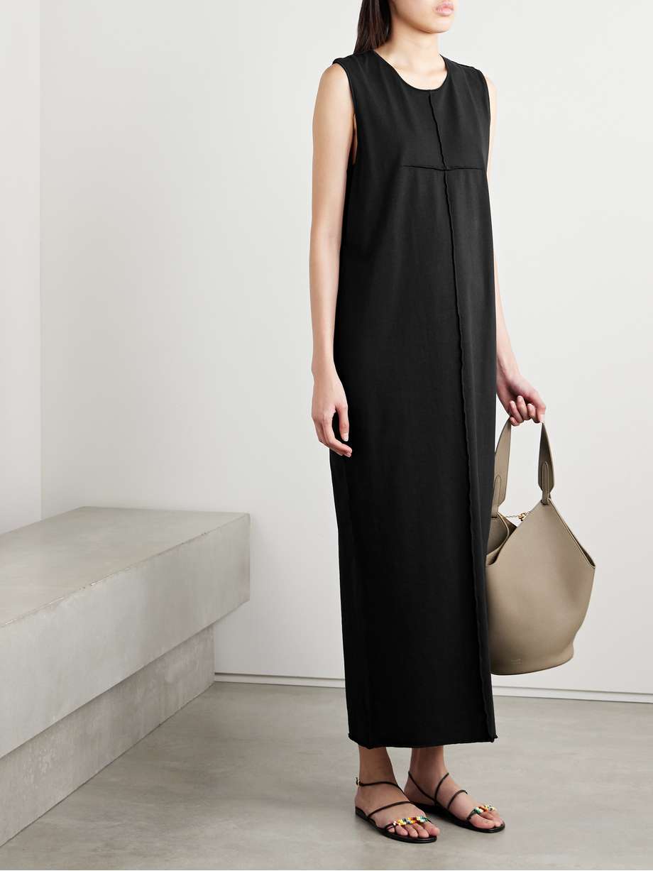 hal paneled cotton-jersey midi dress