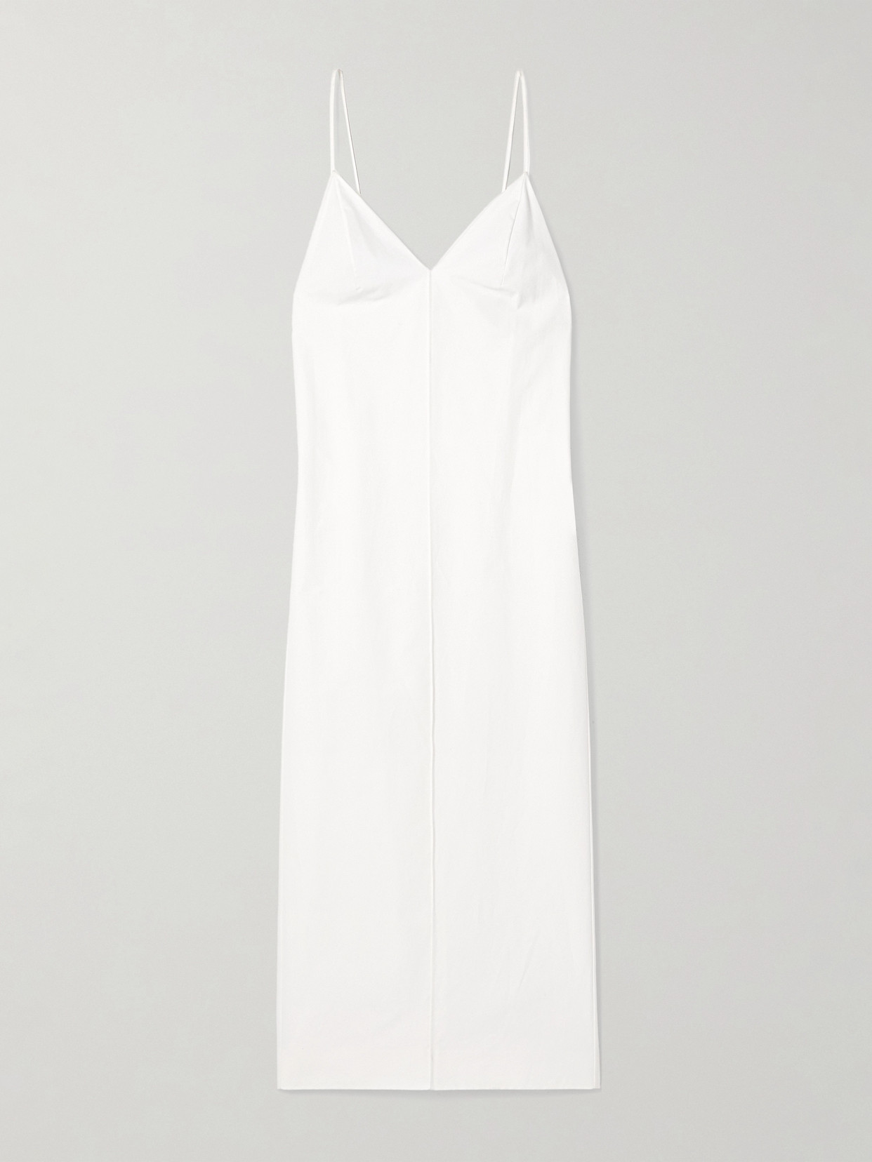 Khaite Tulula Silk-poplin Maxi Dress In White