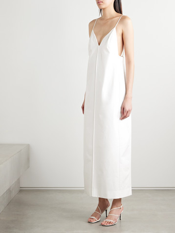 KHAITE Tulula silk-poplin maxi dress