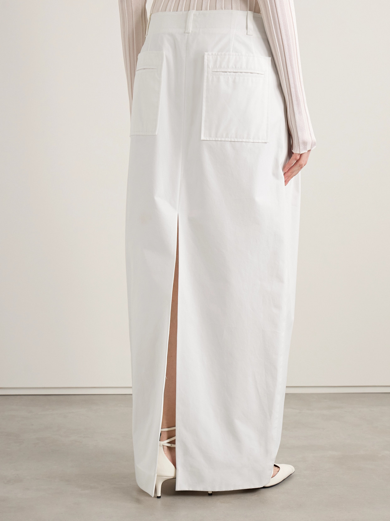 Khaite Lucian Cotton Poplin Maxi Skirt