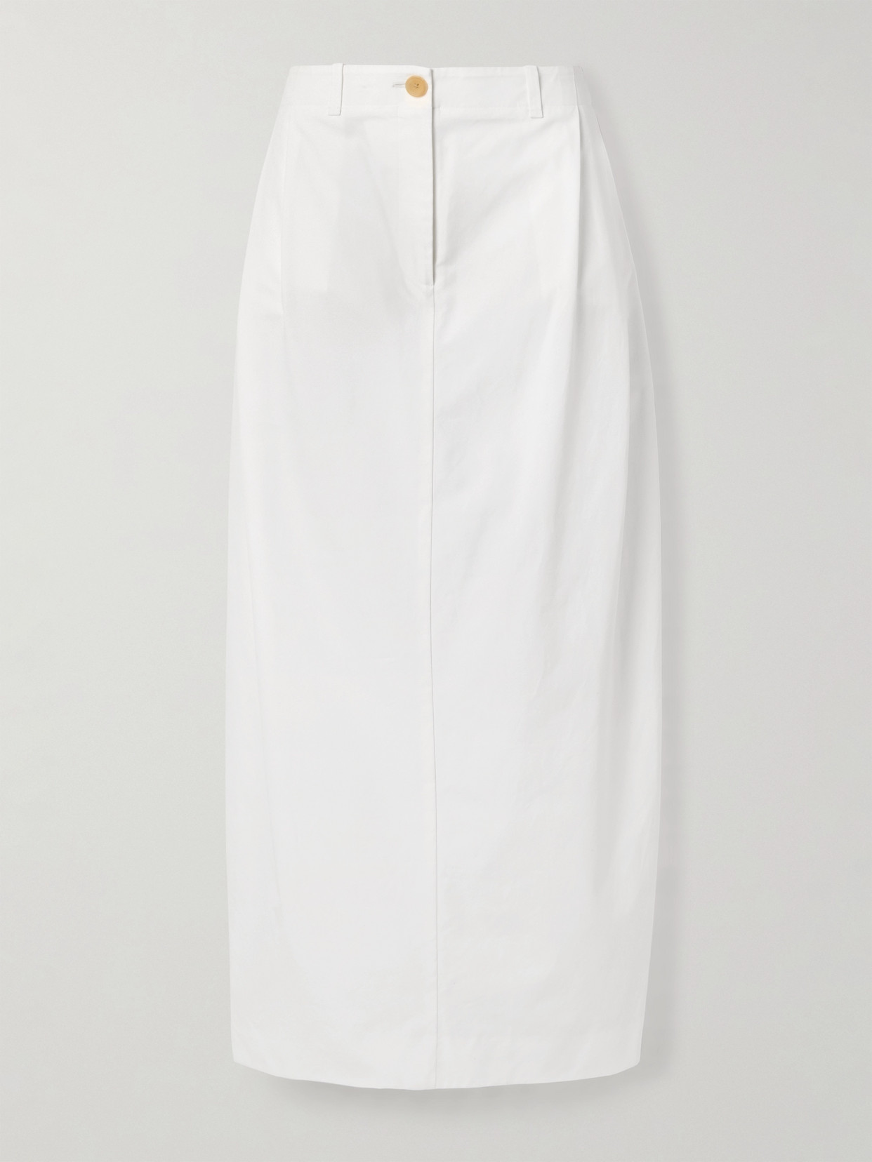 Khaite Lucian Pleated Cotton-poplin Maxi Skirt