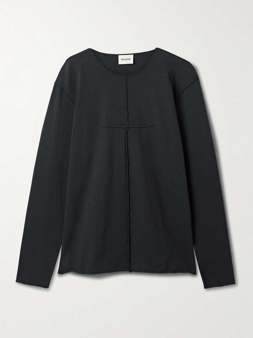 Khaite — Kit paneled cotton-jersey T-shirt