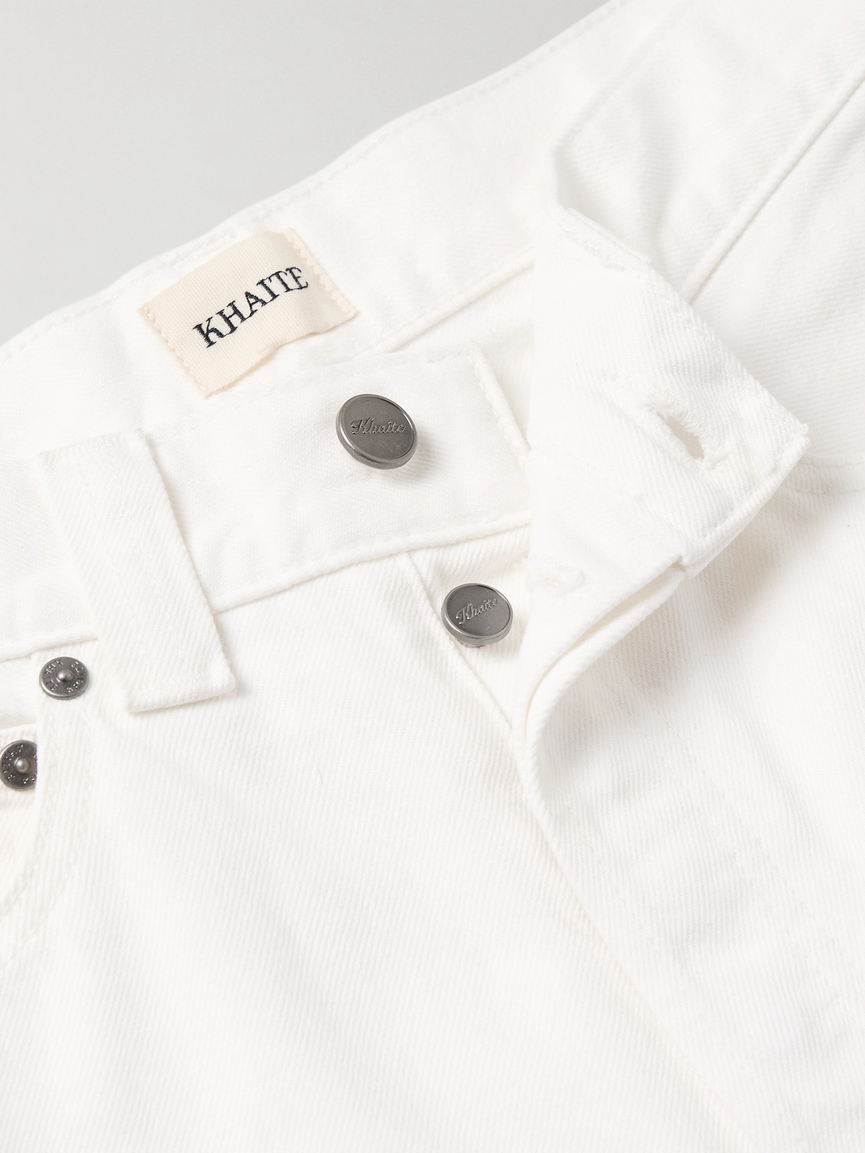 Khaite Danielle High Waist Straight Leg Jeans In White