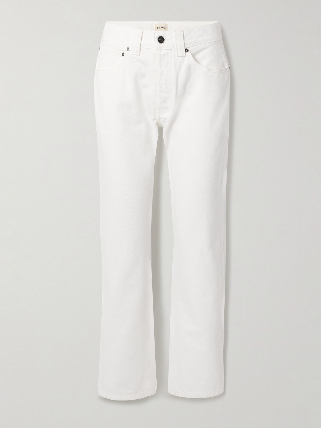 Khaite Callum Mid-rise Straight-leg Jeans In White