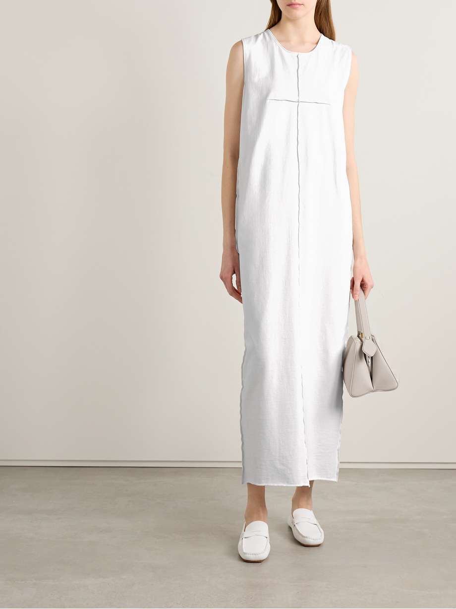 hal paneled cotton-jersey midi dress