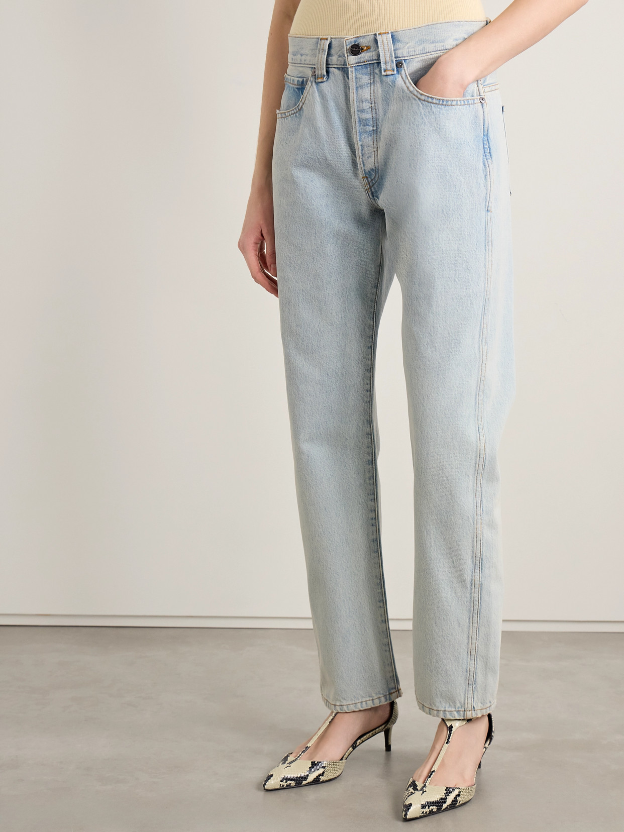 Khaite Callum Mid-rise Straight-leg Jeans In Blue