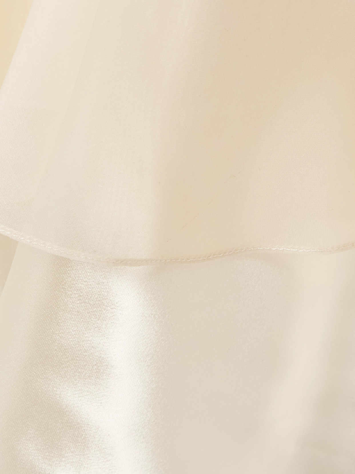 Khaite Monina Layered Satin And Organza Midi Skirt