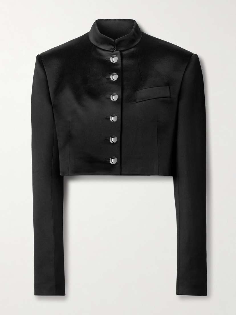 Khaite Samuelson Cropped Duchesse-satin Jacket