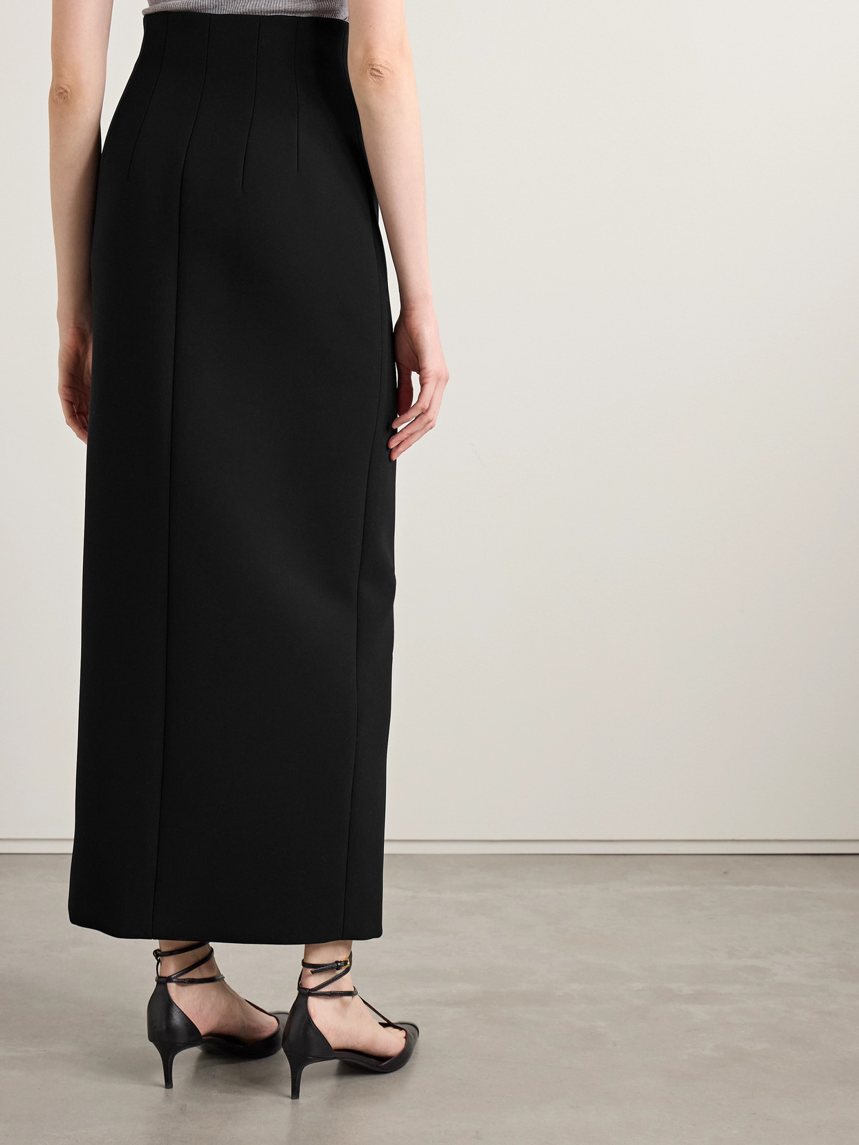 Khaite Brynlee Crepe Maxi Pencil Skirt In Black