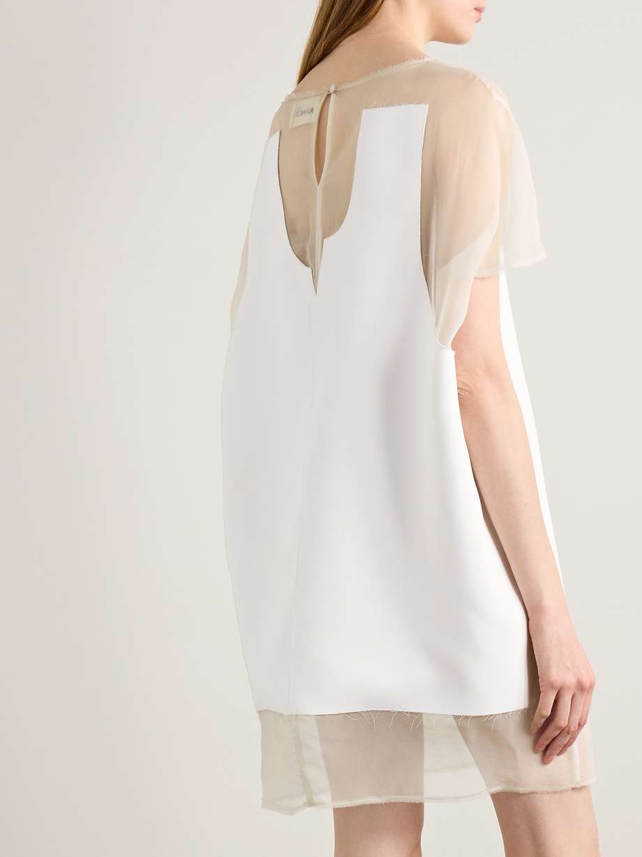 winona paneled crepe and chiffon mini dress