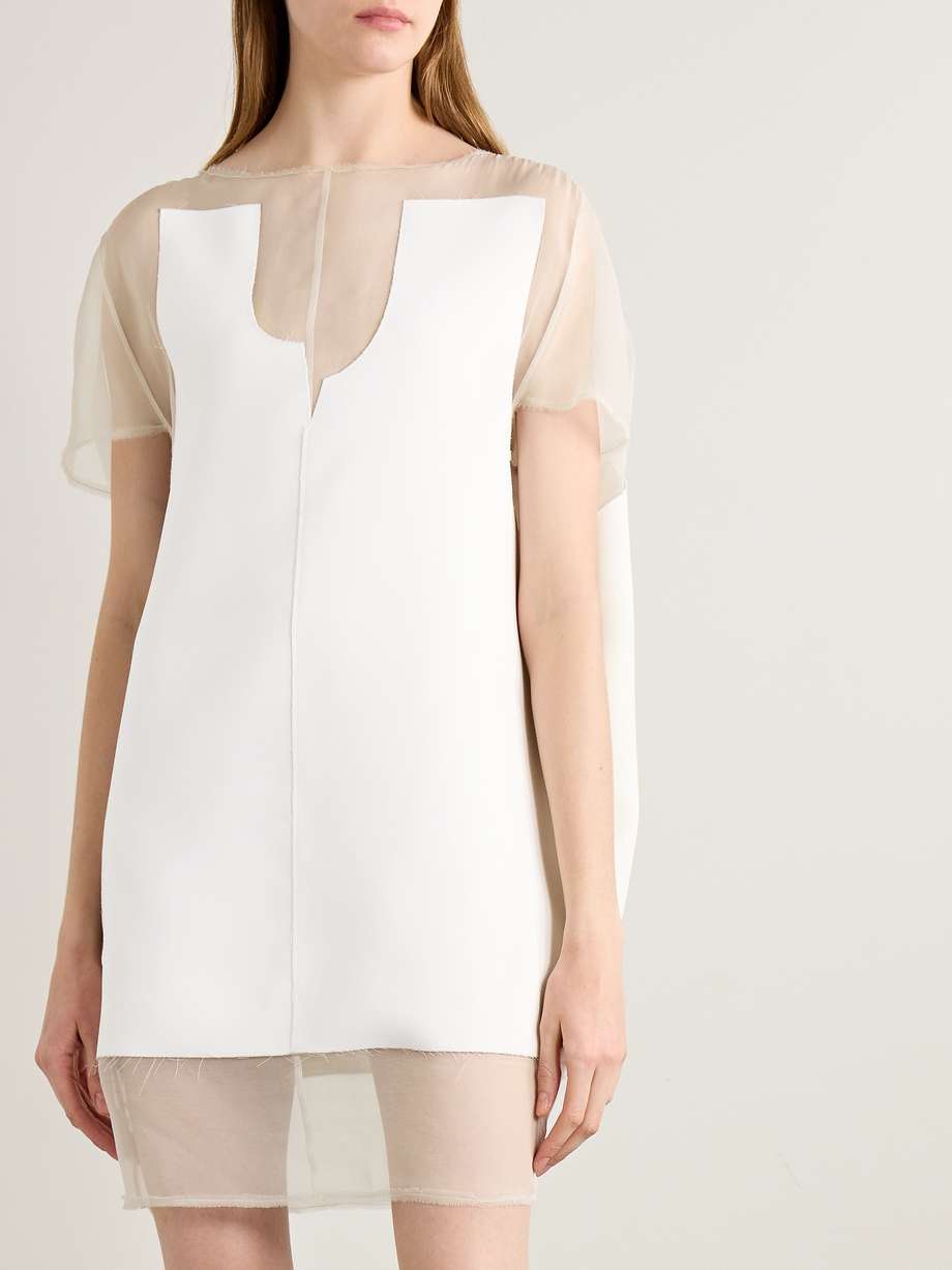 winona paneled crepe and chiffon mini dress