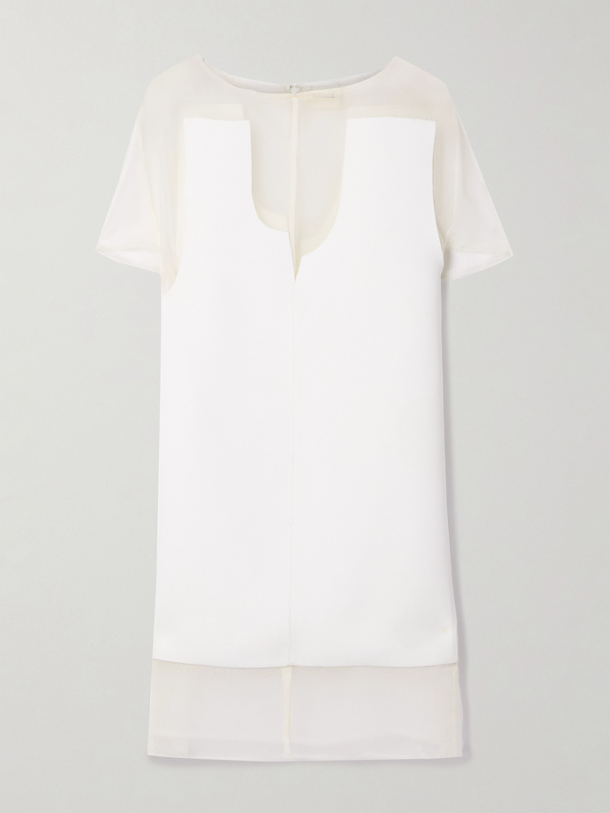 Khaite Winona Paneled Crepe Mini Dress In White