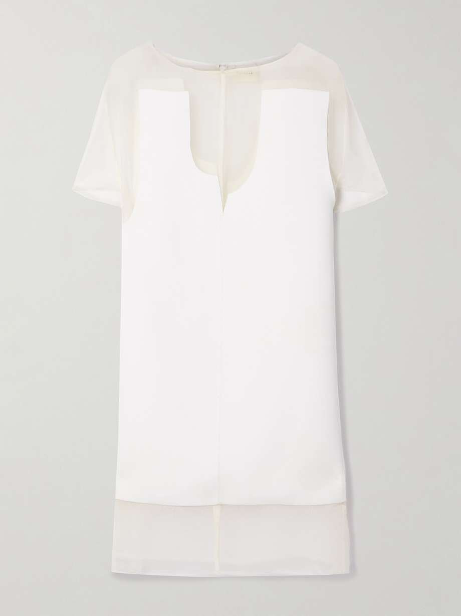 winona paneled crepe and chiffon mini dress