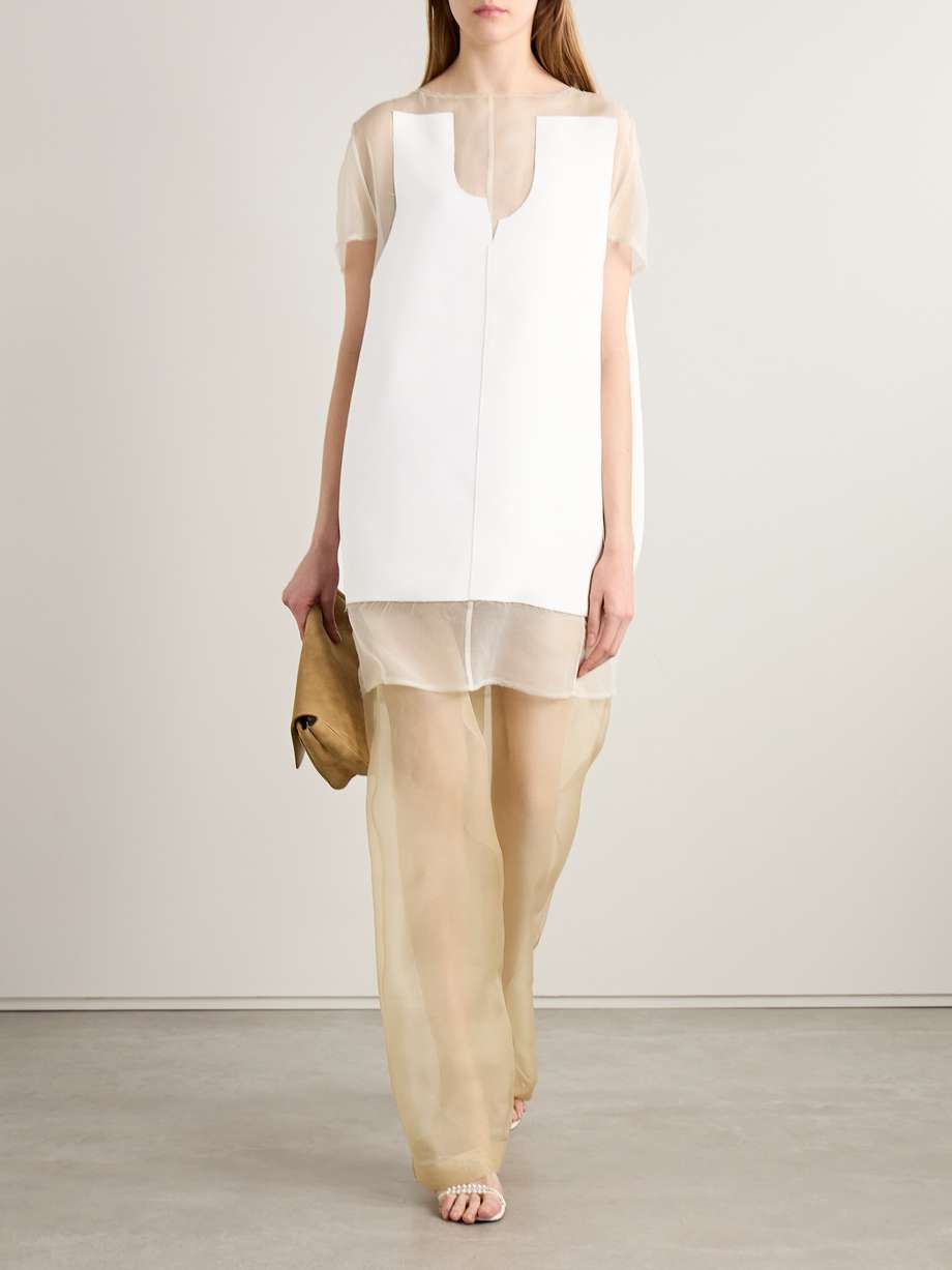 winona paneled crepe and chiffon mini dress