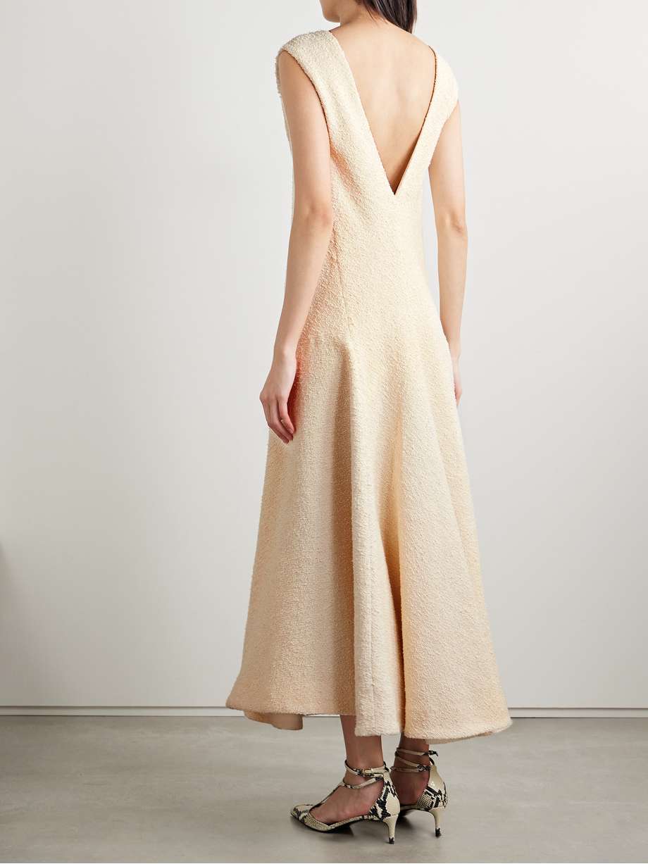 mellie cotton-blend bouclé midi dress