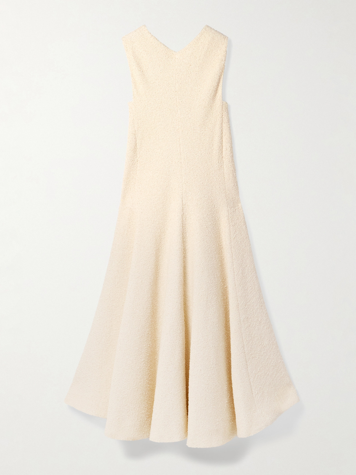Khaite Mellie Cotton-blend Bouclé Midi Dress In Neutrals