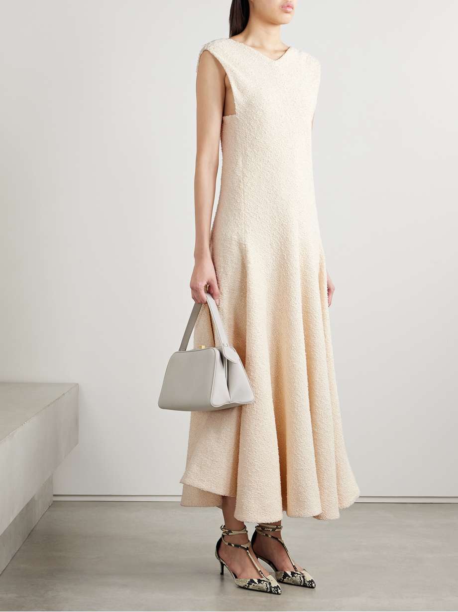 mellie cotton-blend bouclé midi dress