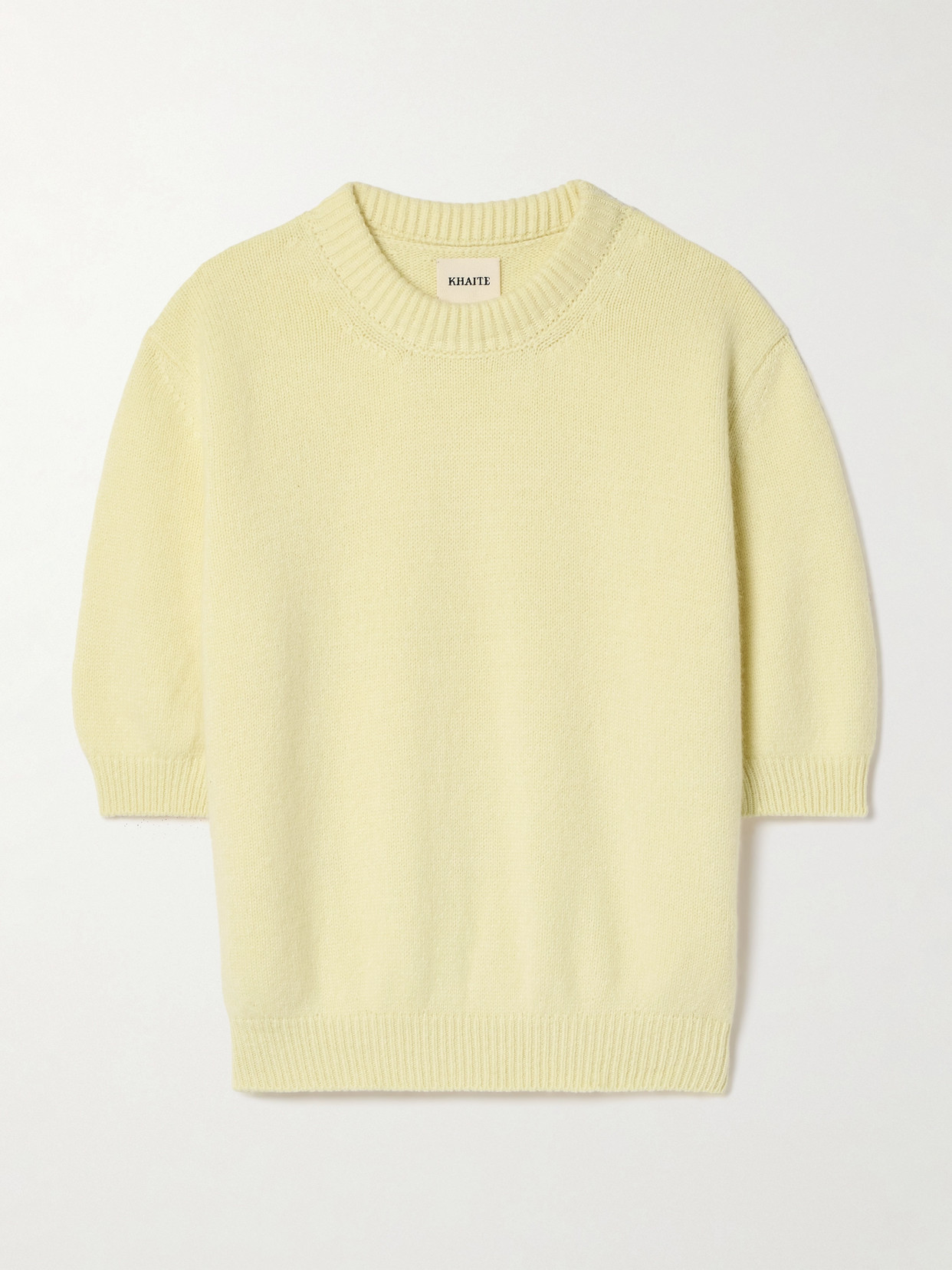 Khaite Womens Davin Short-sleeve Cashmere Jumper Zest In Yellow
