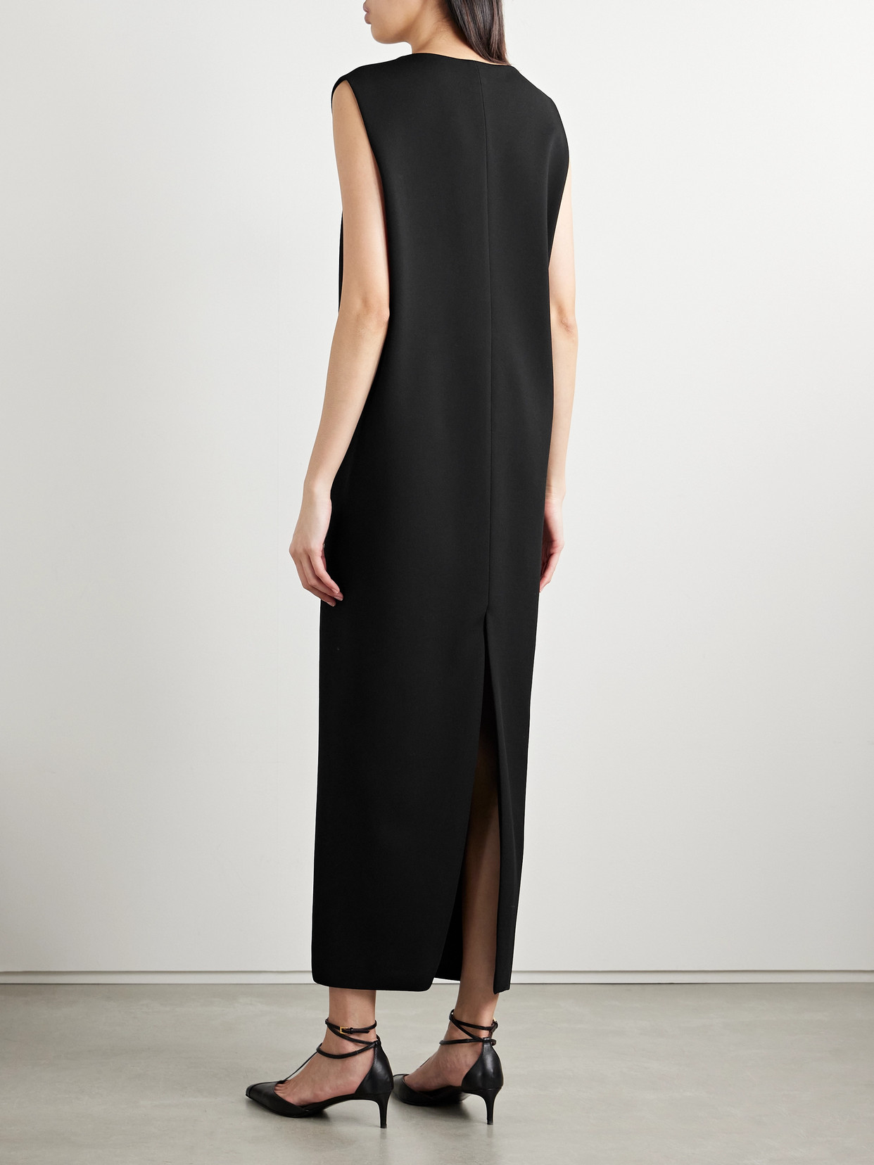 Khaite Sleeveless Asymmetric Dress In Black