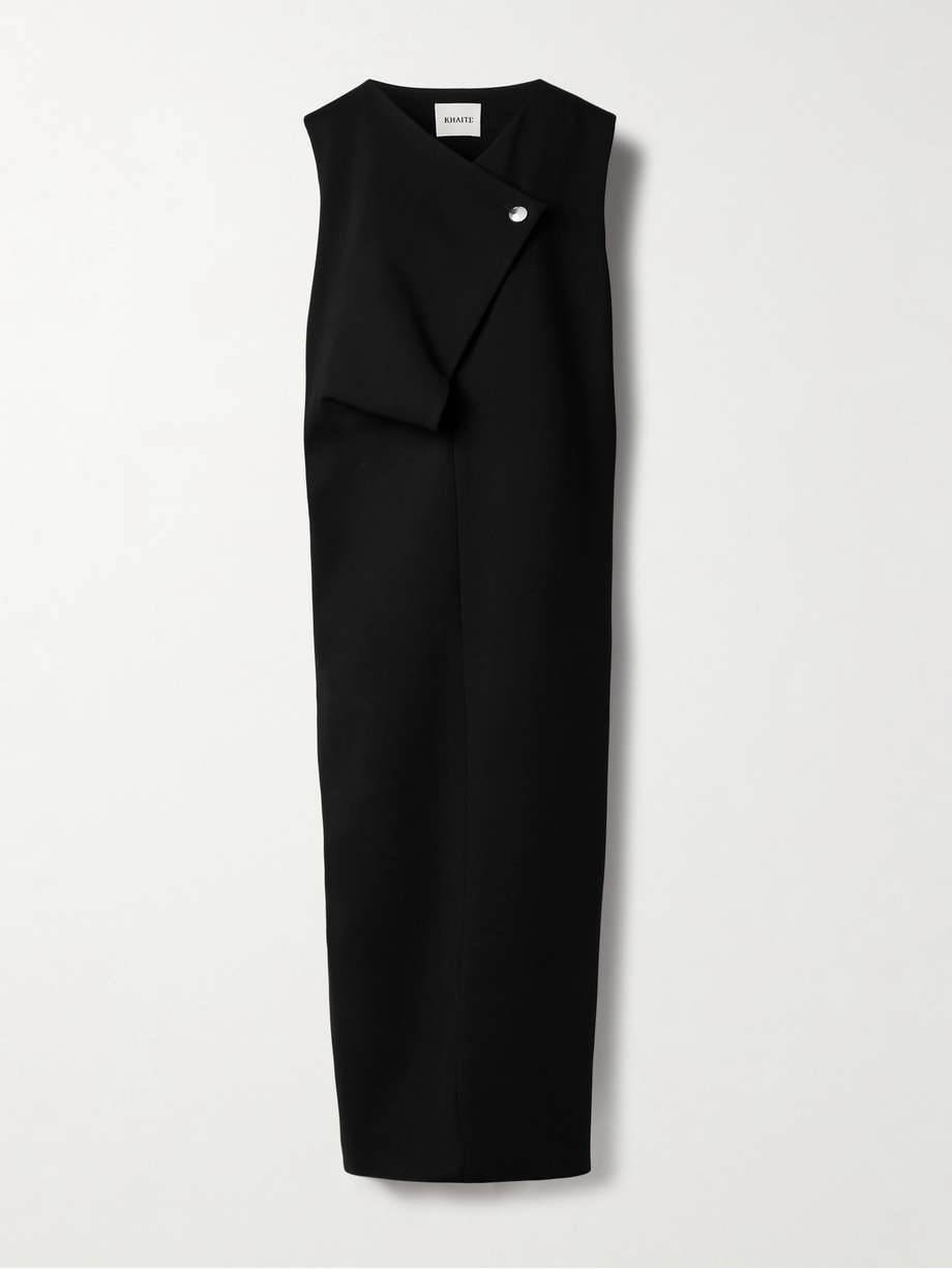crispin draped crepe midi dress
