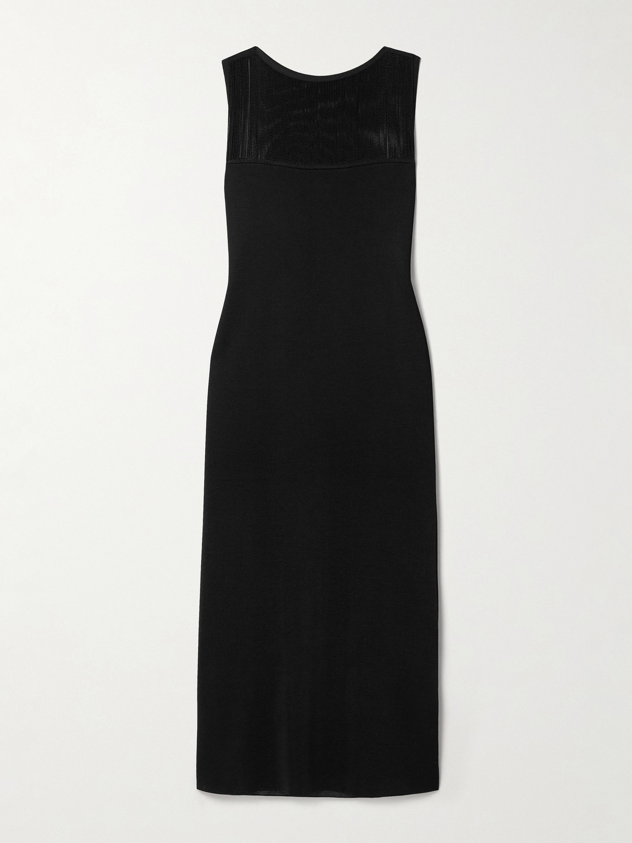 Khaite Ruslan Fringed Knitted Maxi Dress In Black