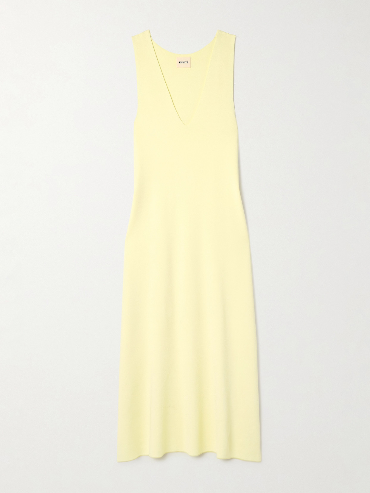 Khaite Keran Stretch-knit Midi Dress In Yellow