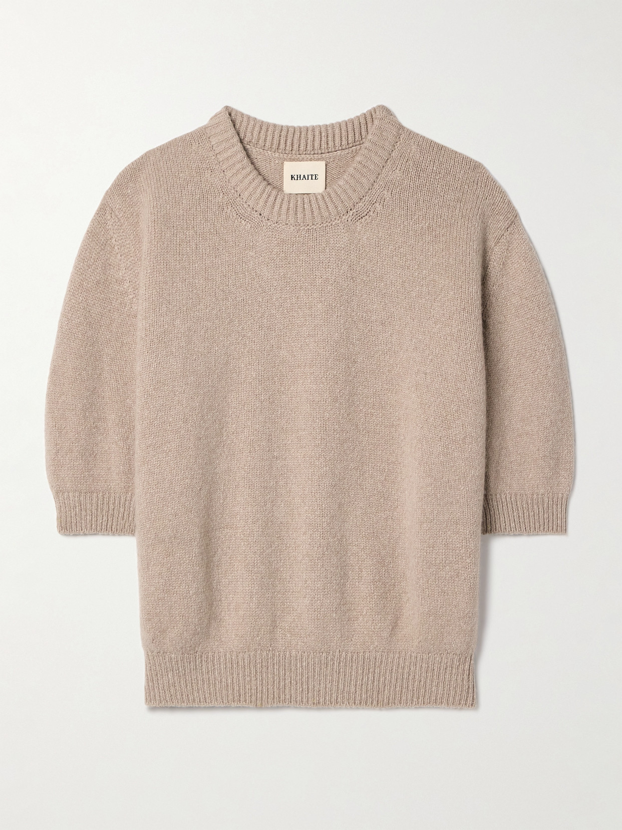 Khaite Davin Cashmere Round_neck Sweater In Neutrals