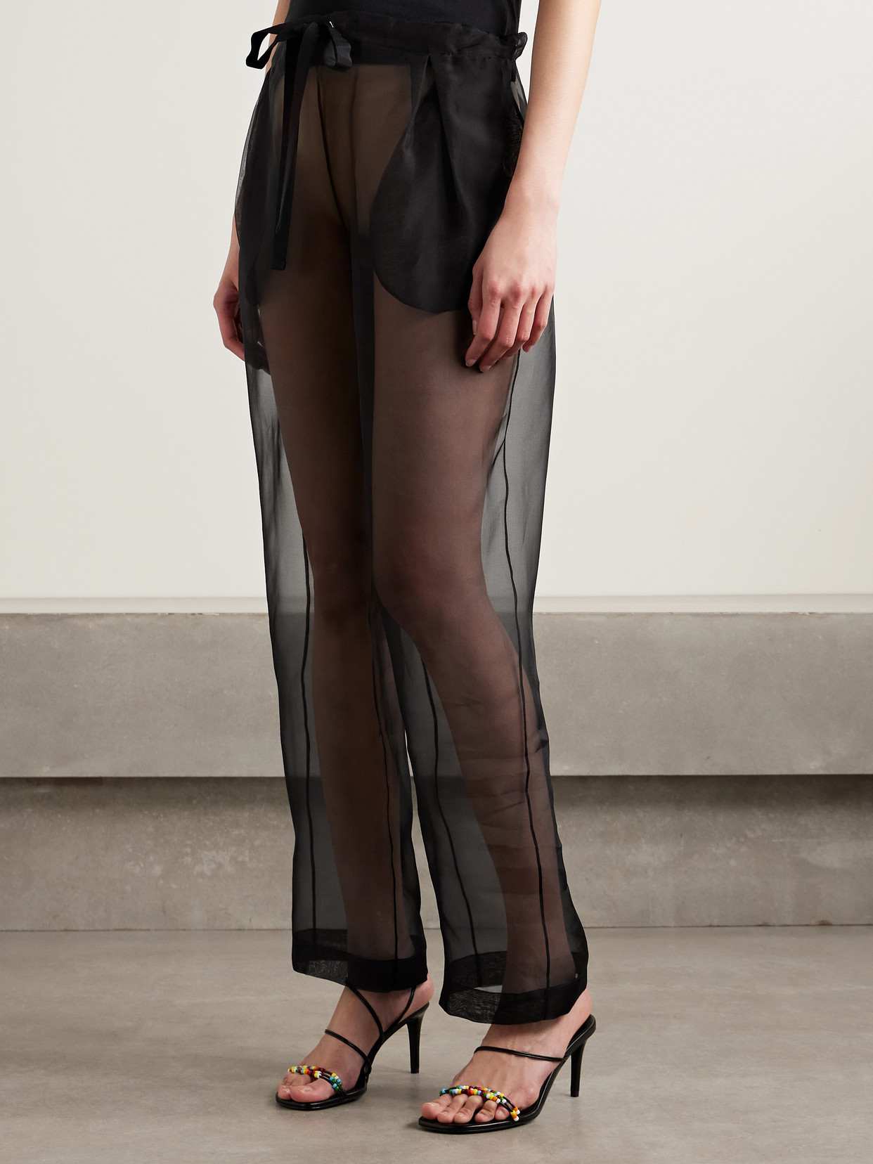 Khaite Trenton Silk Organza Sheer Pants