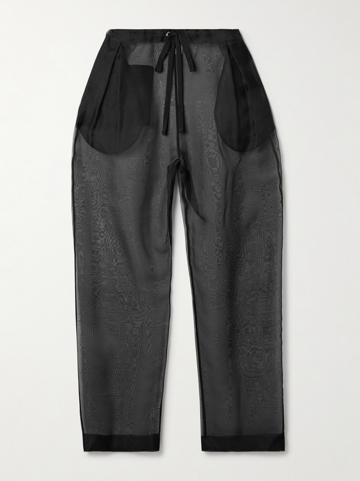 Khaite Trenton Pleated Silk-organza Tapered Pants