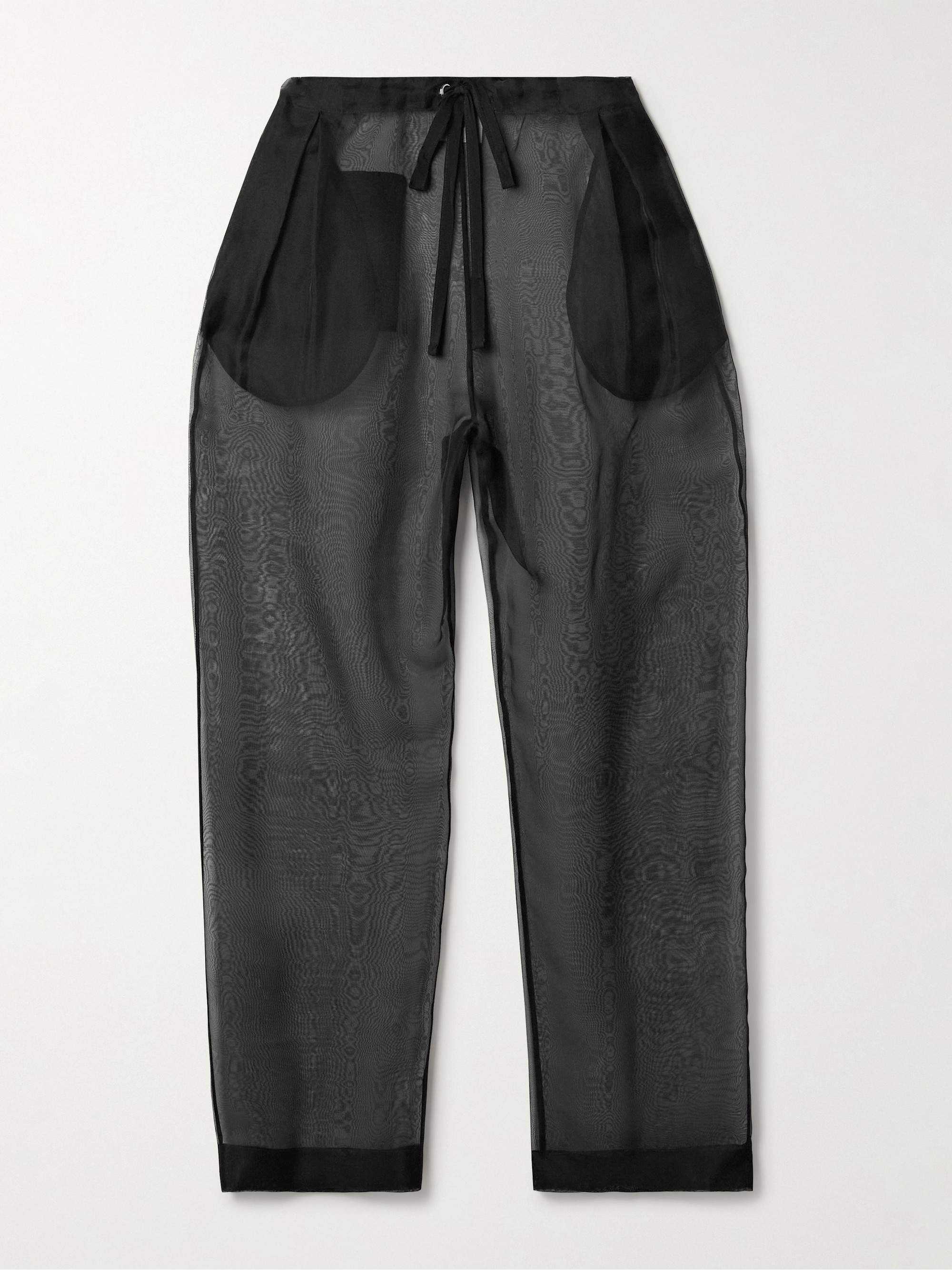 KHAITE Trenton pleated silk-organza tapered pants thumbnail