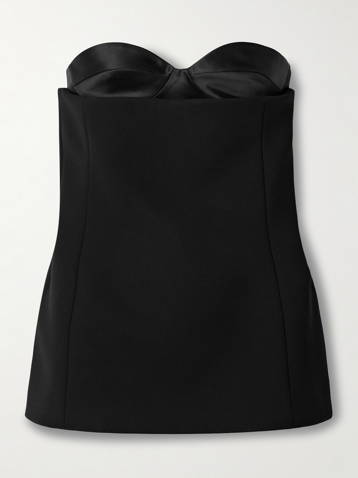 Khaite Strapless Black Top With Sweetheart Neckline In Black