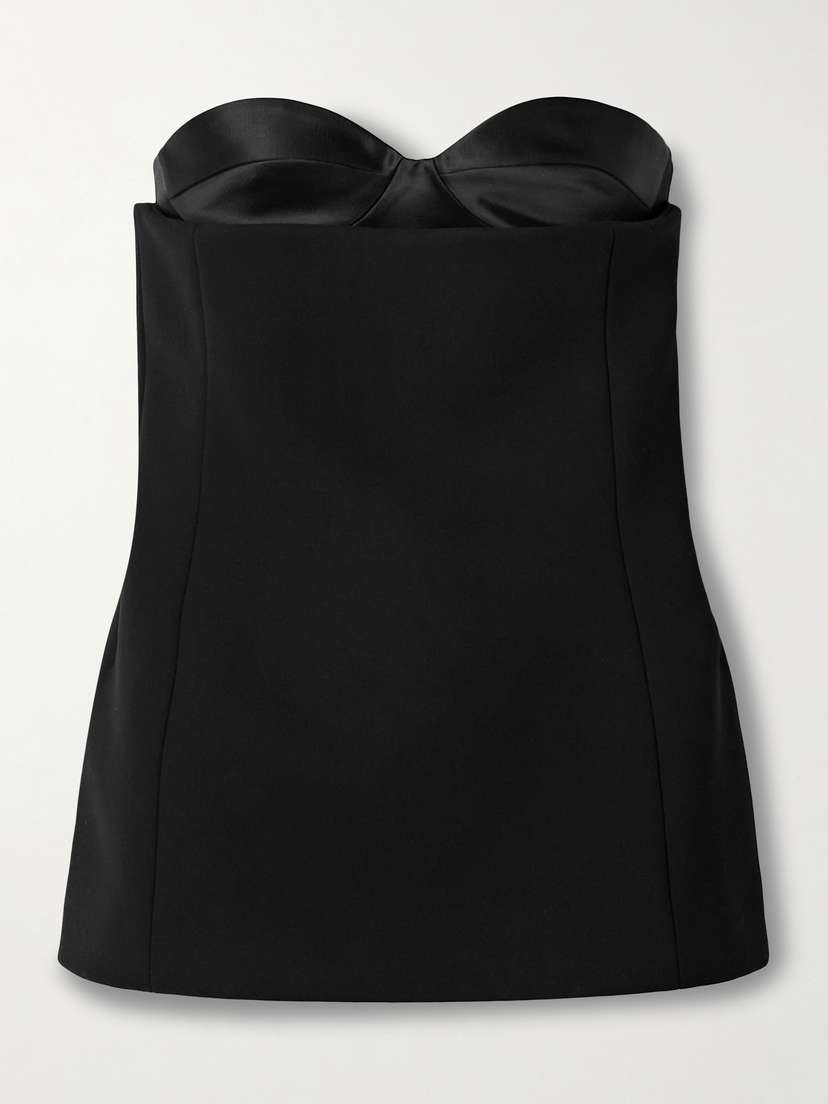 Khaite Ayla Strapless Crepe And Satin Bustier Top