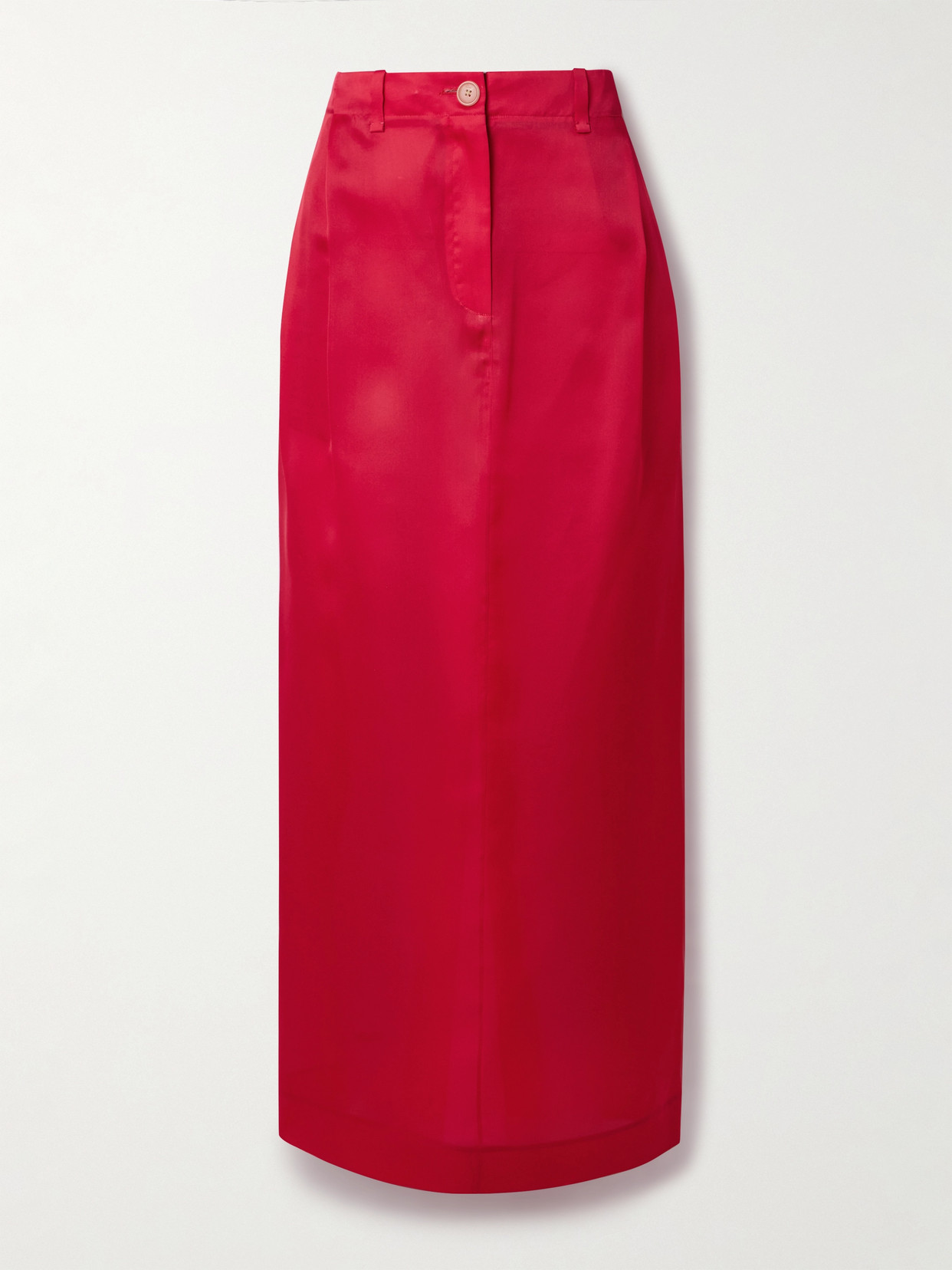 KHAITE - Lucian Pleated Silk-organza Maxi Skirt - Red
