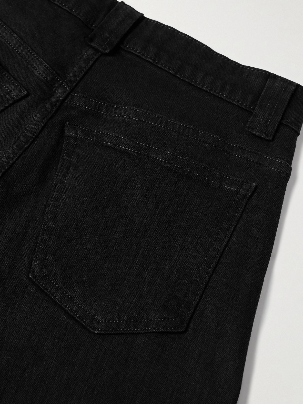 Khaite Kyle Straight Cotton Denim Jeans In Black