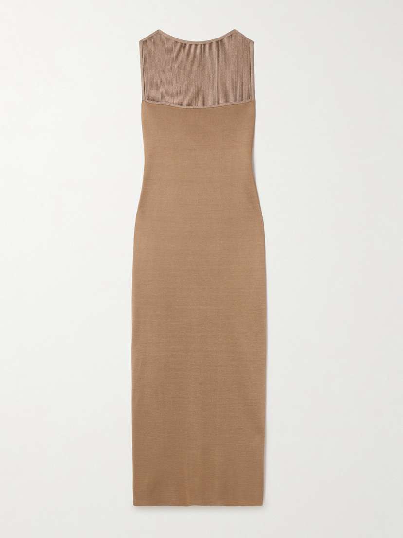 Khaite Ruslan Fringed Knitted Maxi Dress