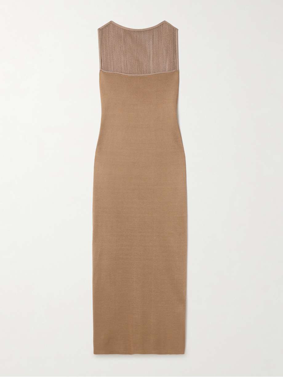 ruslan fringed knitted maxi dress